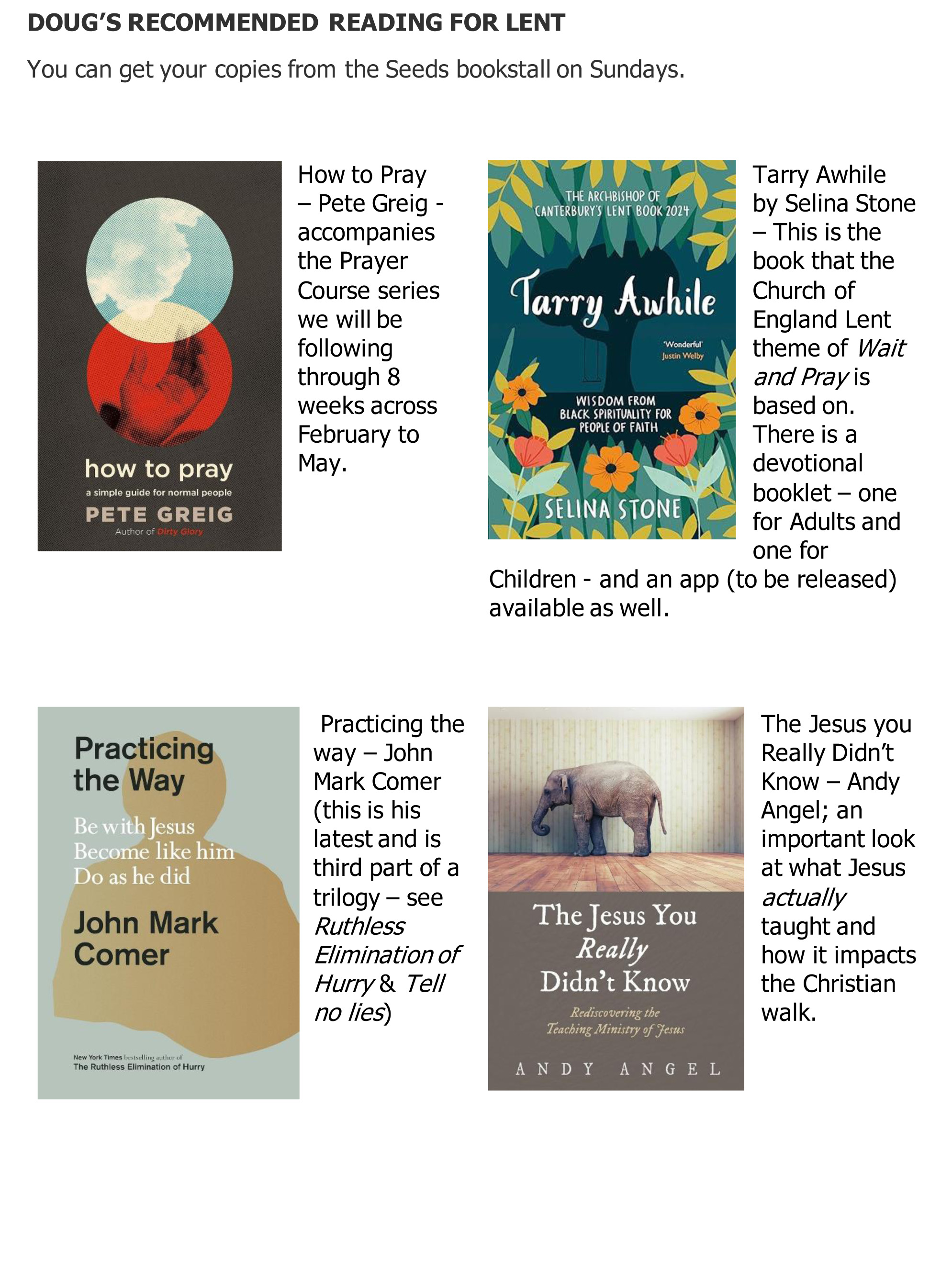 Lent reading recommendations